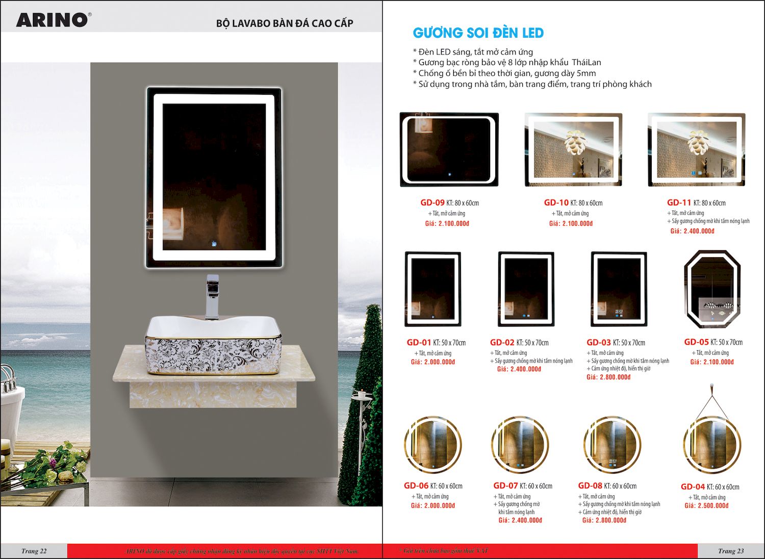 Thiết bị vệ sinh ARINO Catalogue và Bảng giá mới nhất /Page 12